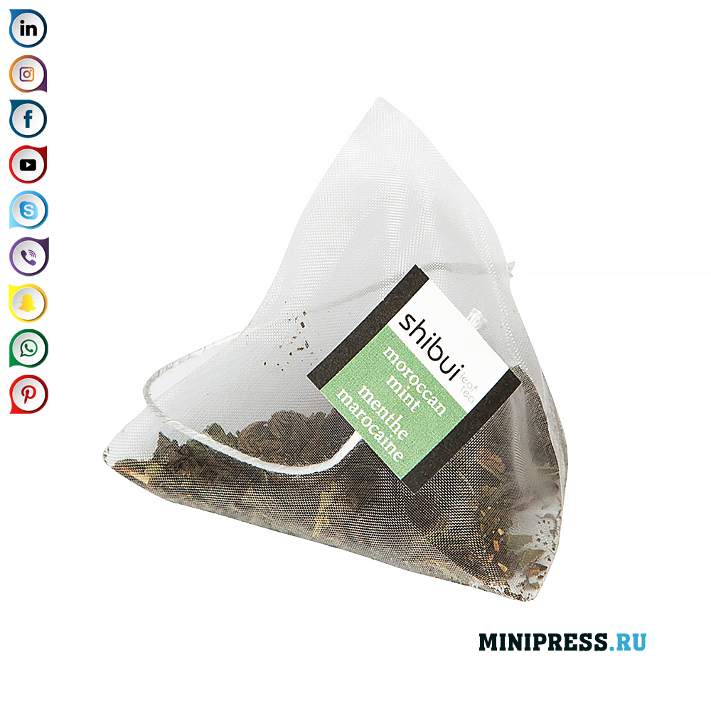 Pajisjet për mbushjen dhe paketimin e çajit në një piramidë dhe zarf