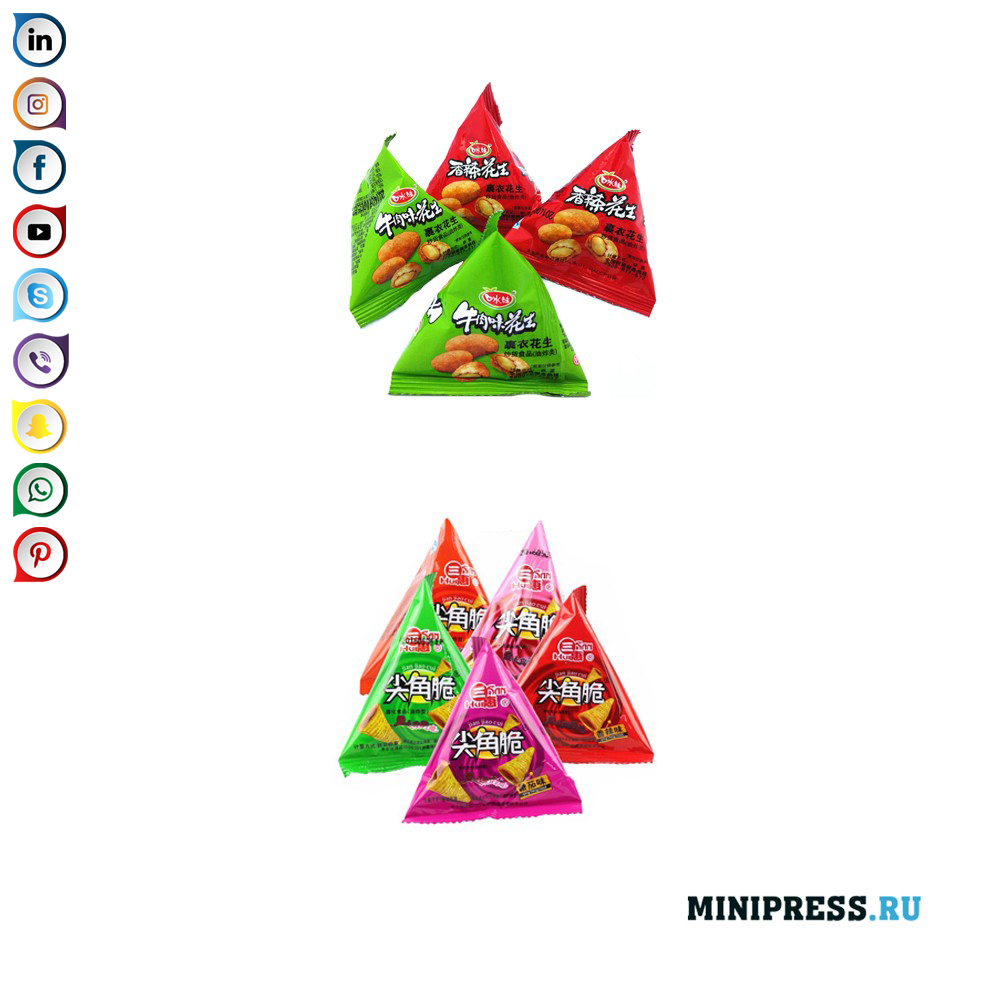 Embalatge d'aliments en bossa triangular