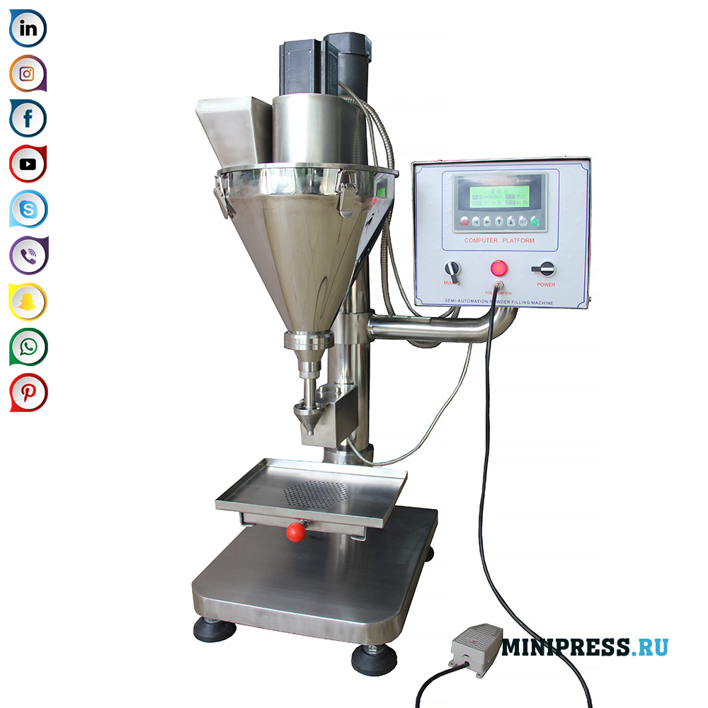 Poloautomatické plněné stroj na prášek