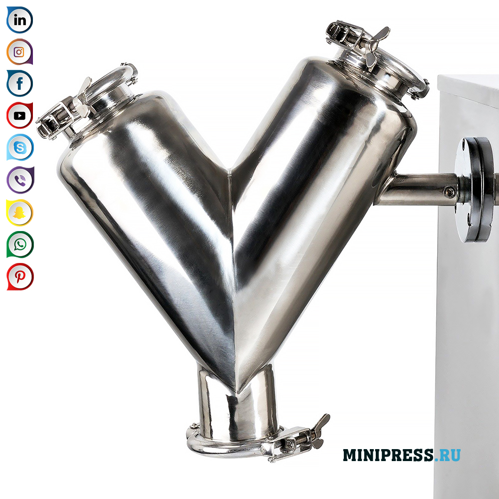 Laboratorie V-formet mixer til bulkpulvermaterialer
