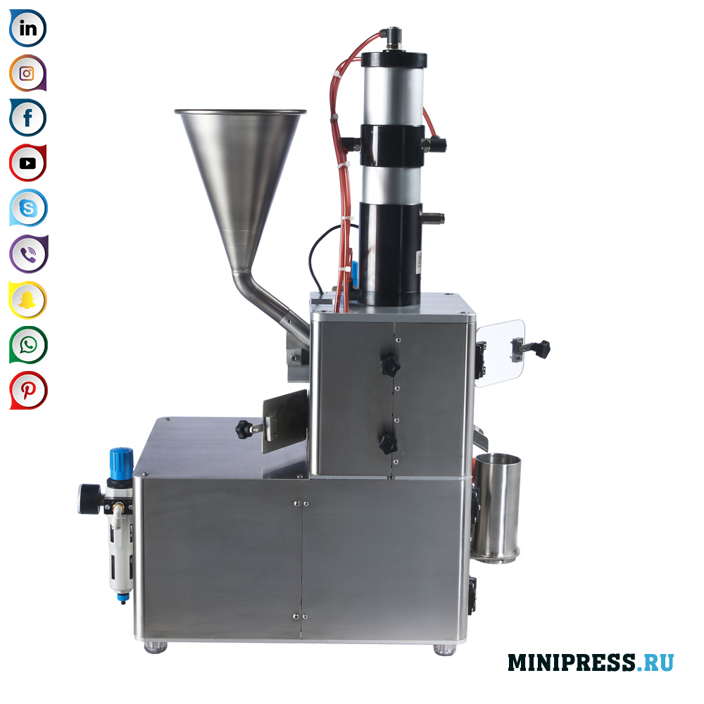 Pneumatisk tabletpresse til tablettering af pulvere