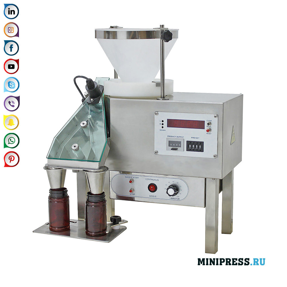 Bordplade automatisk maskine til tælling og påfyldning af tabletter og kapsler