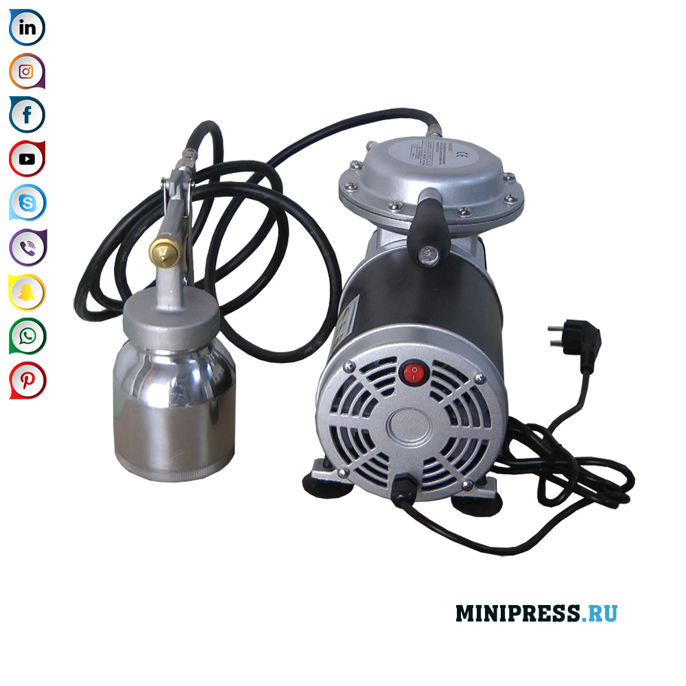 Spuitpistool met compressor voor airbrushen en coaten