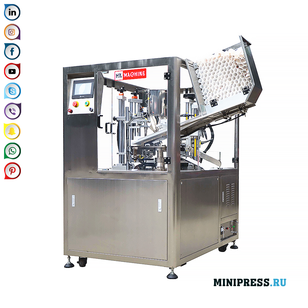 Apparatuur voor het vullen van plastic buizen en ultrasone randafdichting