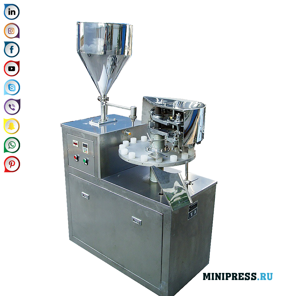 Semi-automatische mechanische machine voor het verpakken van lijm in aluminium buizen