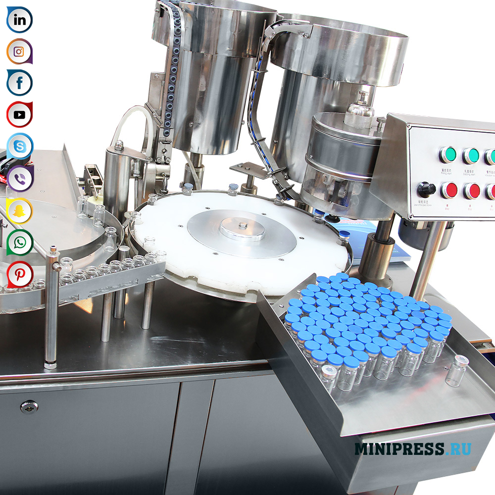 Bottle filling and capping machines MiniPress.ru Pharmaceutical equipment catalog