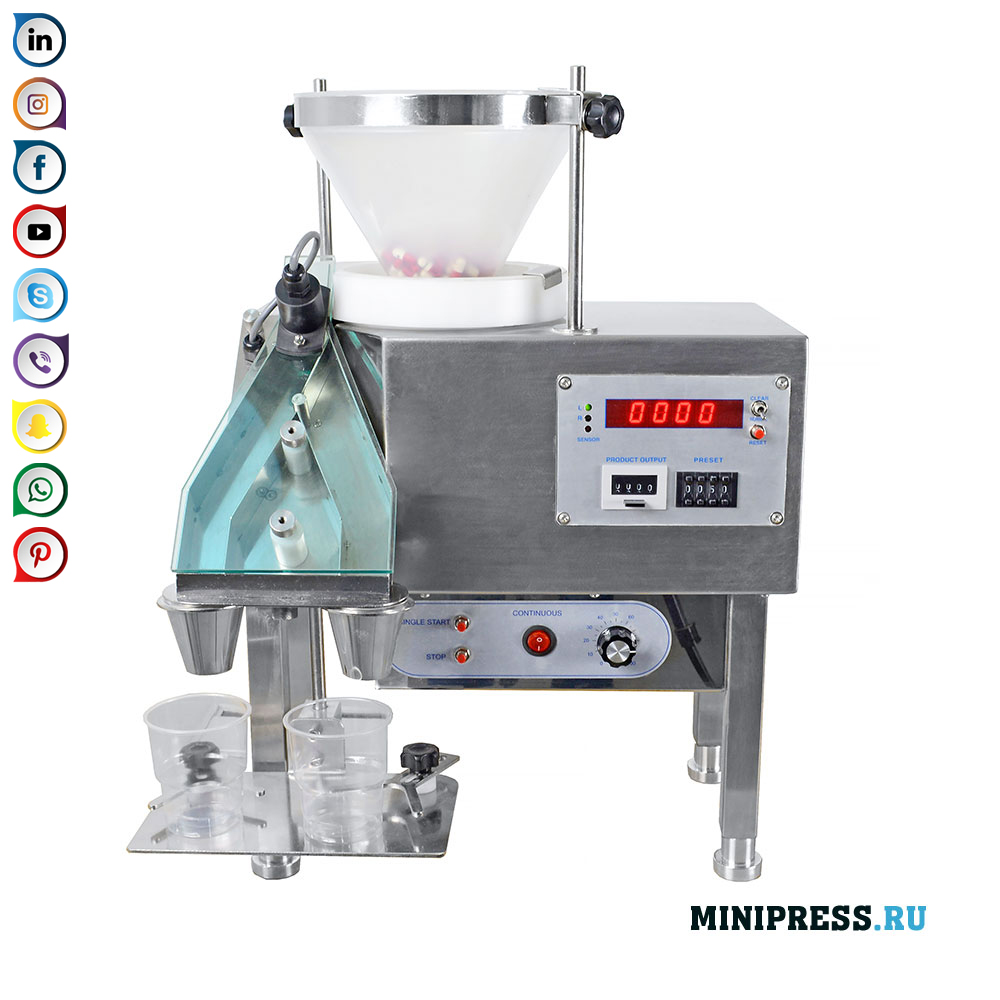 Tablett-automaatne masin tablettide ja kapslite loendamiseks ja täitmiseks