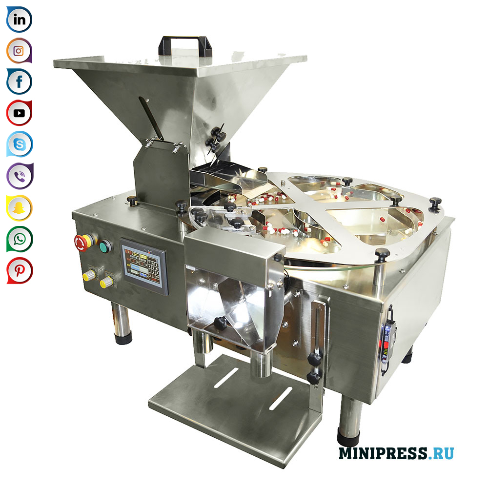 Gyógyszerészeti berendezés tabletták és kapszulák számlálására és töltésére