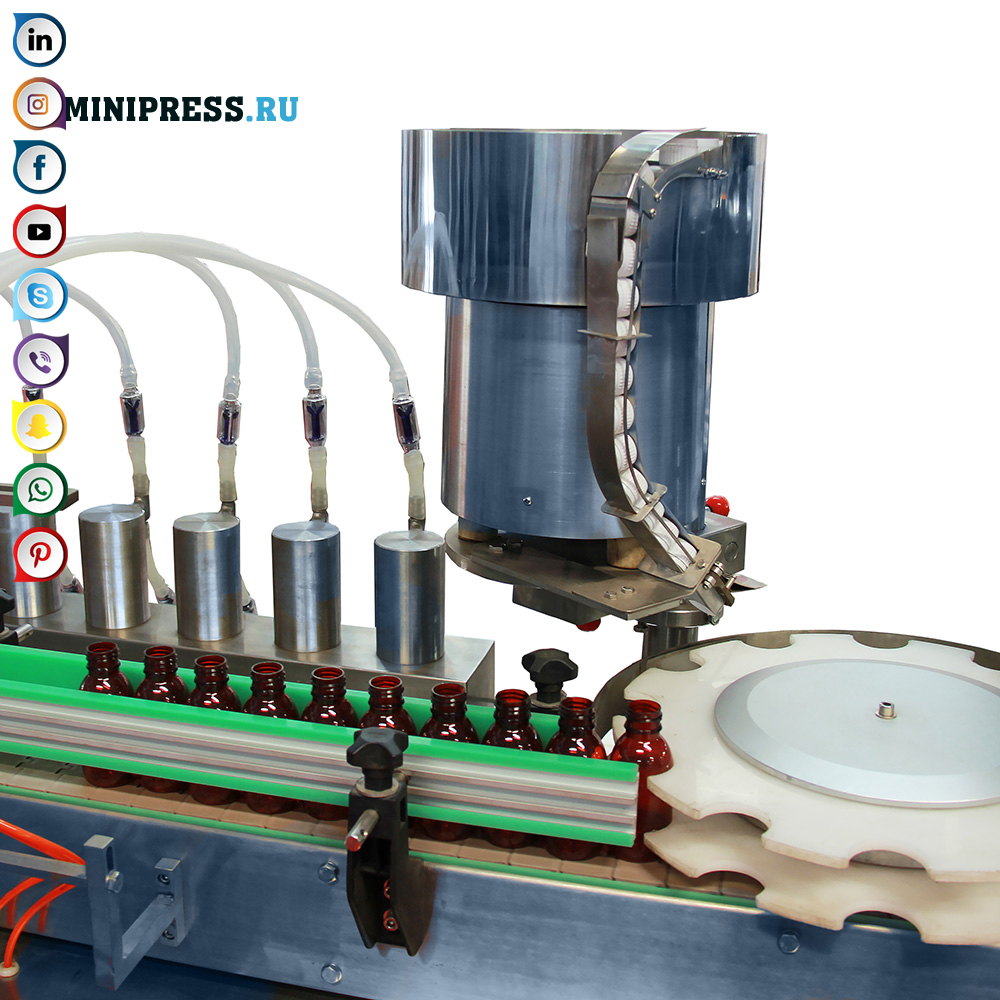 Mesin pengisian dan pembatasan botol MiniPress.ru Katalog peralatan farmasi