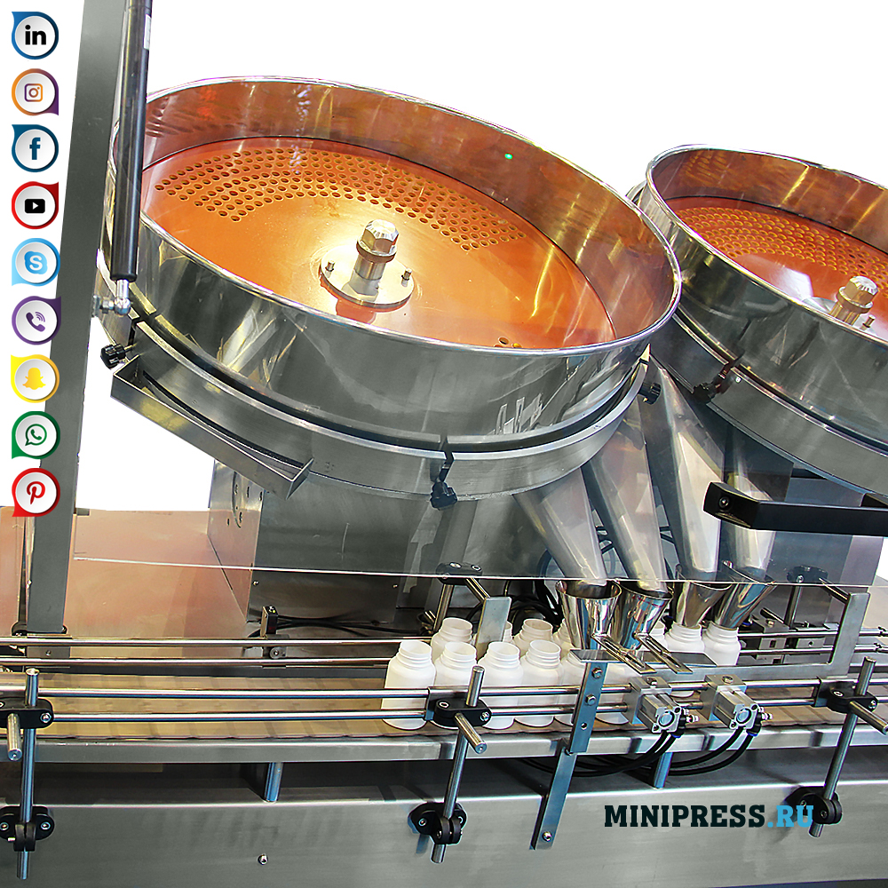 دستگاه با دو دیسک چرخان برای شمارش و پر کردن قرص ها و کپسول های ژلاتین