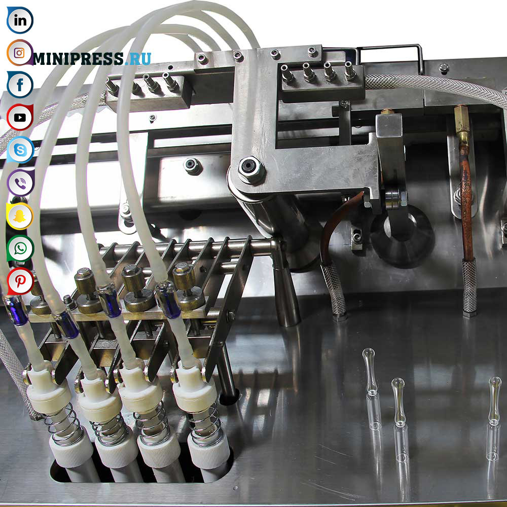 ガラスアンプルの充填および密封装置