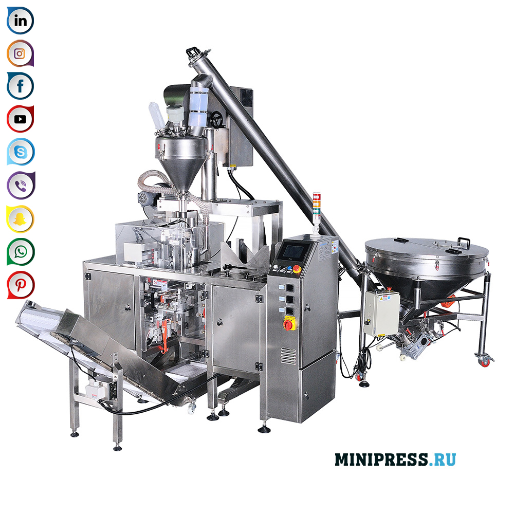 Utstyr for fylling og pakking i doy-pakker med eventuelle produkter