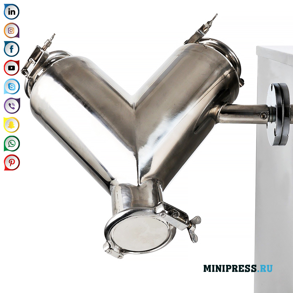 Laboratórna miešačka tvaru V pre sypké práškové materiály