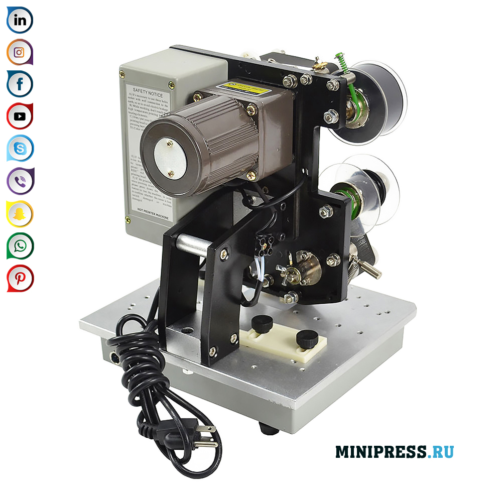 Oprema za vročo žigosanje datuma in roka uporabnosti na embalaži