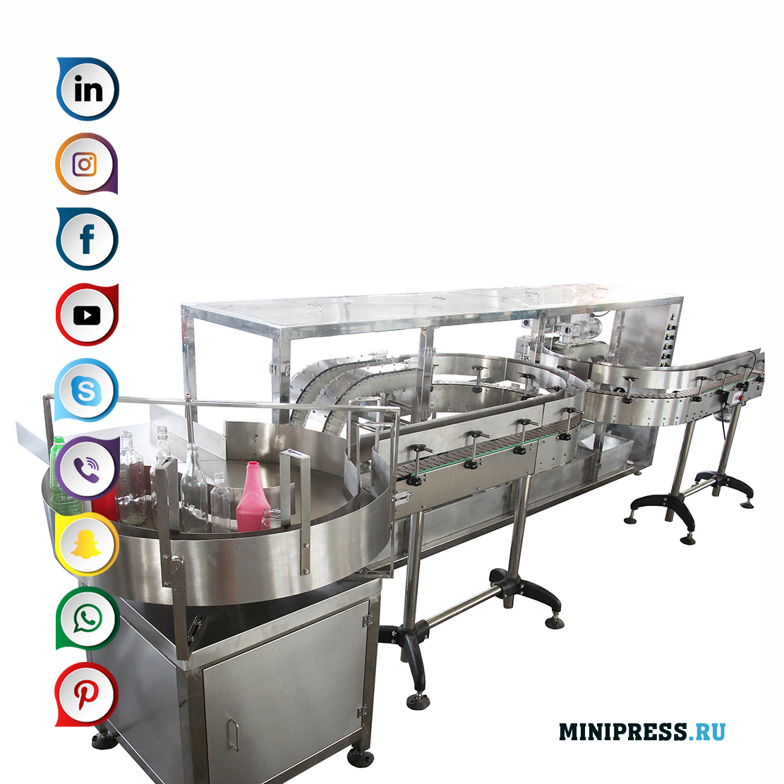 Vifaa vya kuosha moja kwa moja kwa chupa za plastiki na glasi na chupa