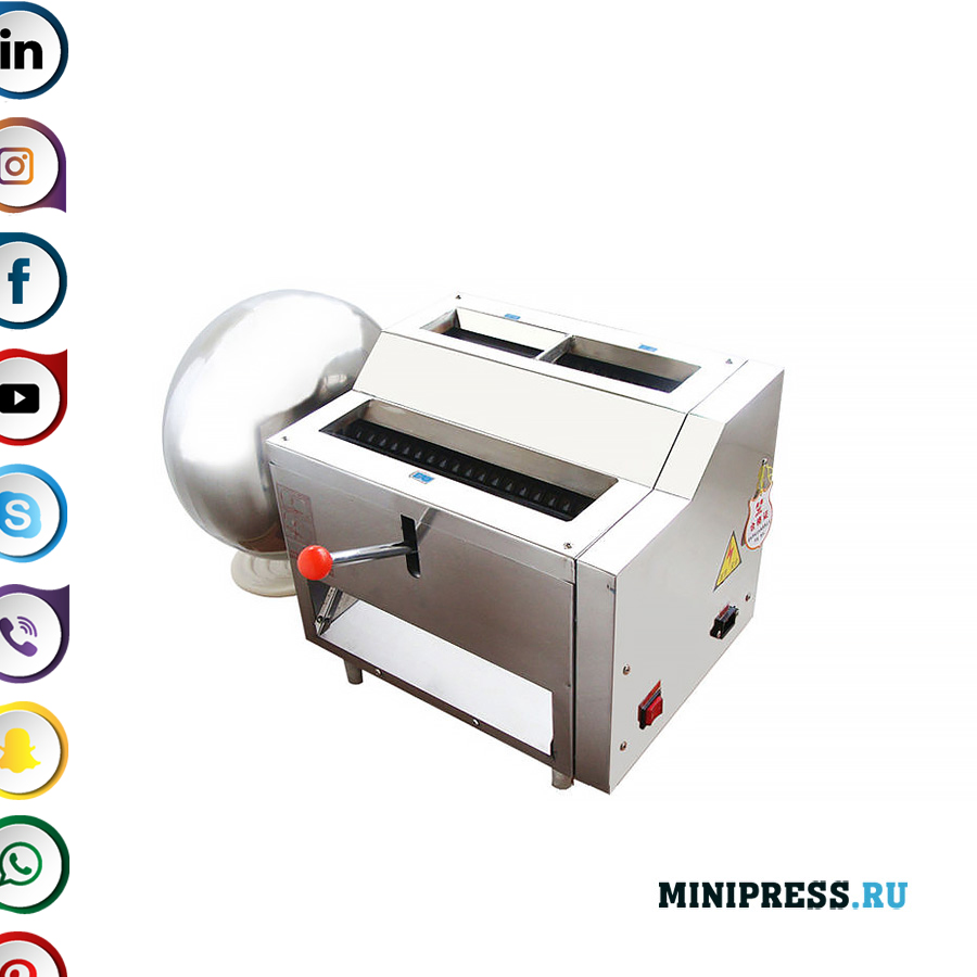 Utrustning för produktion av drageer och kokar med en diameter upp till 30 mm