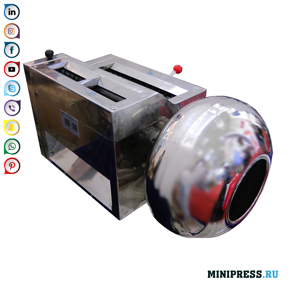 Utrustning för produktion av drageer och kokar med en diameter upp till 30 mm