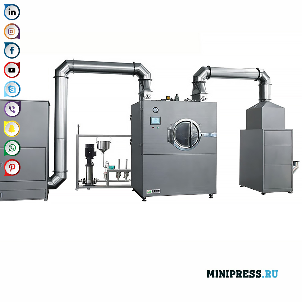Makina para sa paggawa ng mga drage at coating tablet na may isang shell na gawa sa mga materyales na polimer