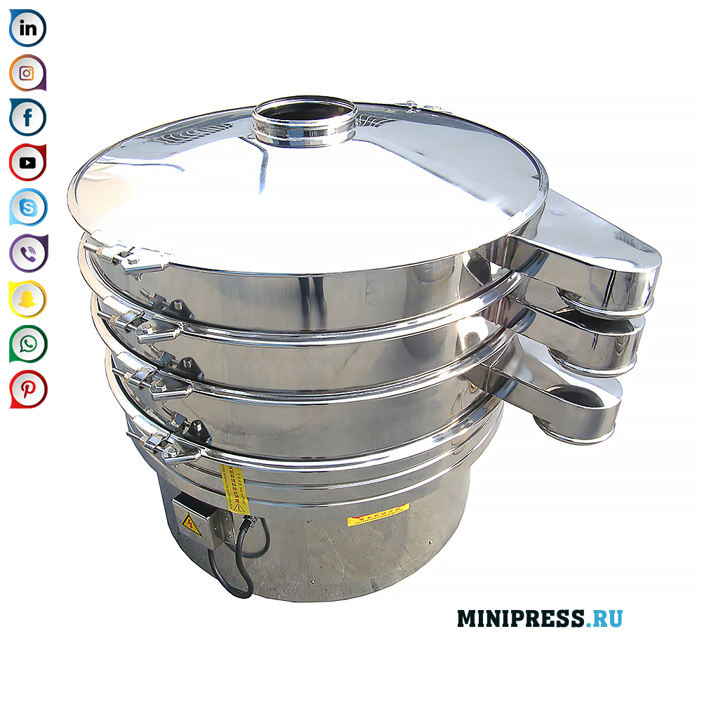 Vibrating screen para sa pagkahati ng mga produktong pagkain at parmasyutiko