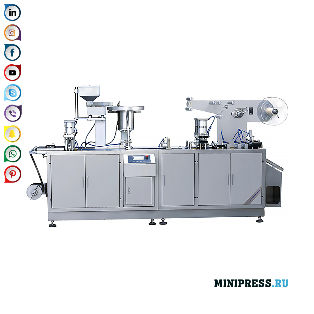 Блістерна машина для упаковки капсул, таблеток, драже, молока солодощів, жувальної гумки, варення, рідкого шоколаду
