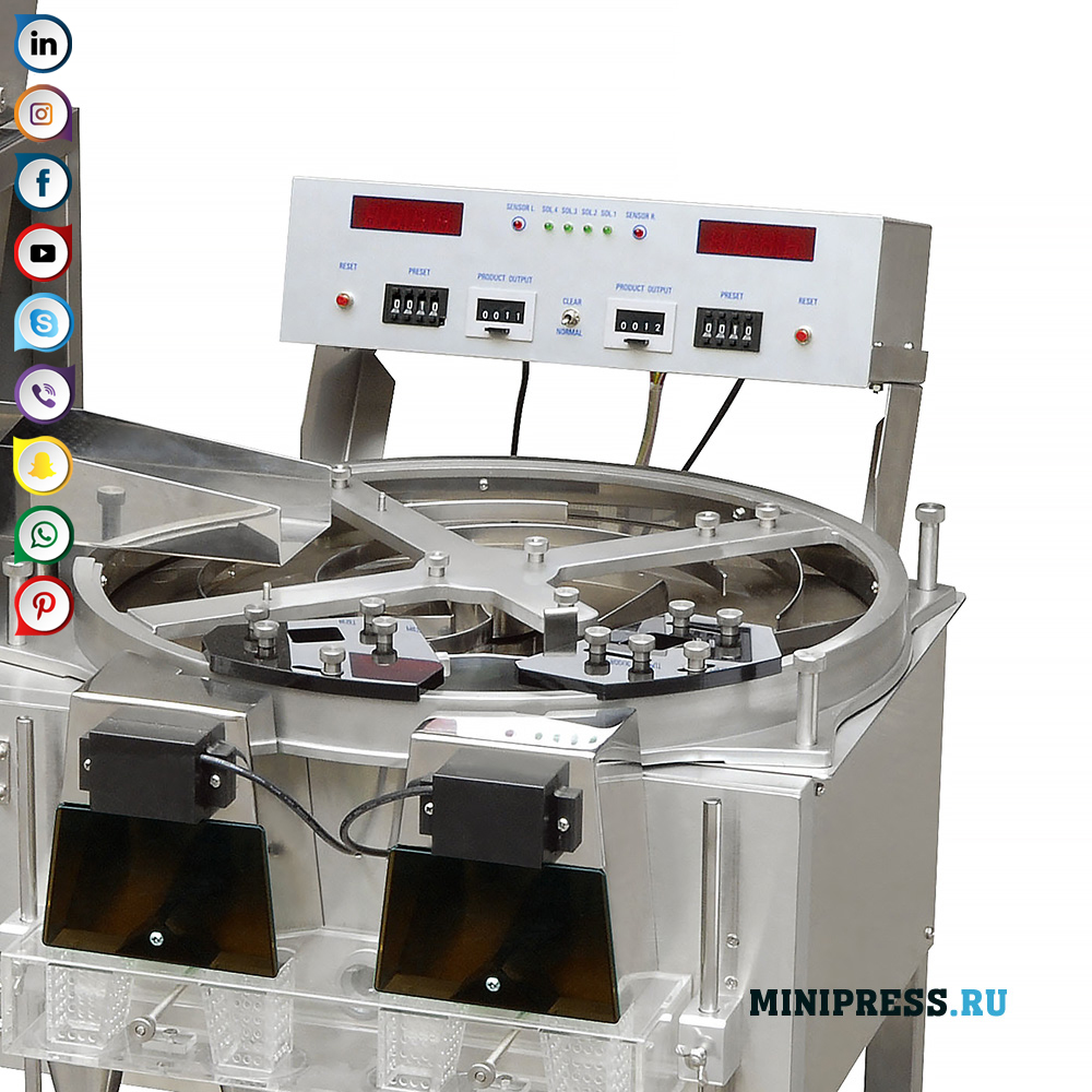 Фармацевтичне обладнання для підрахунку та наповнення желатинових капсул і таблеток