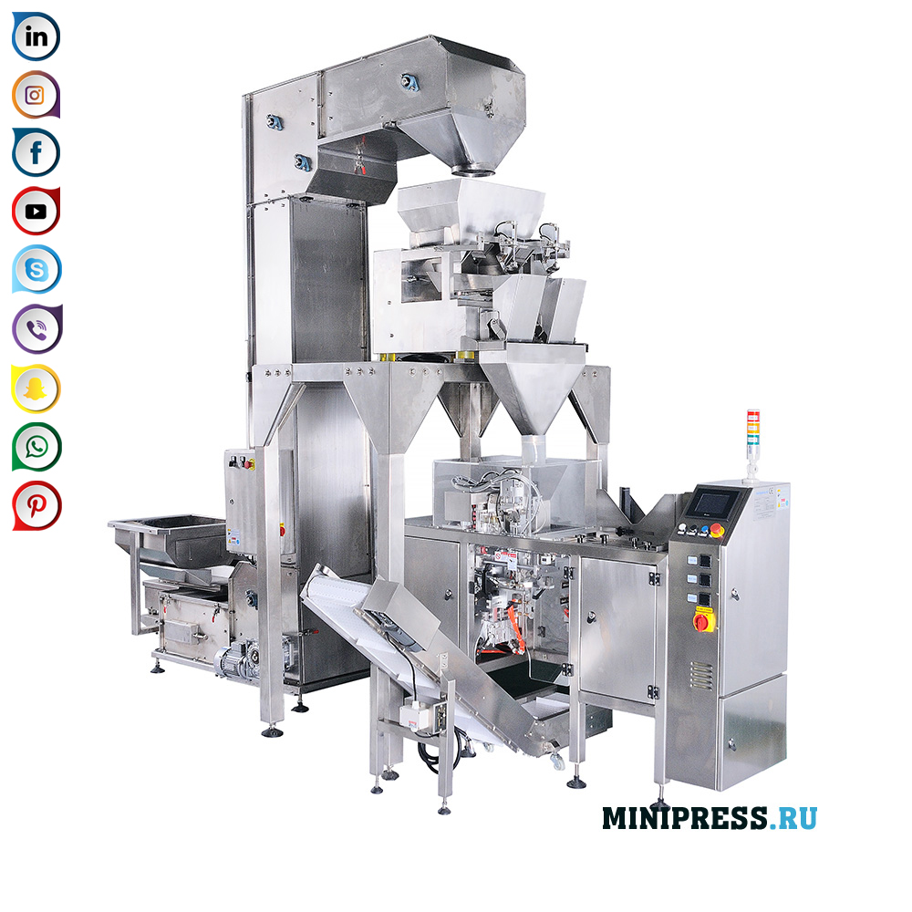 Thiết bị làm đầy và đóng gói trong các gói doy-pack của bất kỳ sản phẩm nào