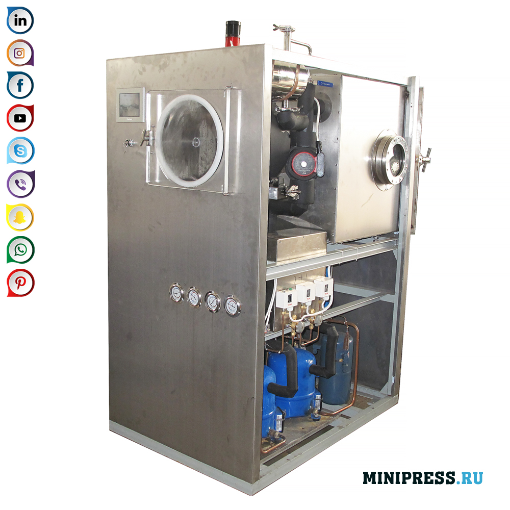 Sấy khô chân không công nghiệp sấy đông khô với diện tích 0,54 m2 nặng 800 kg